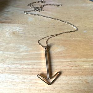 Vintage Long necklace gold plated arrow